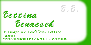 bettina benacsek business card